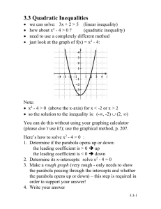 Quadratic Inequalities: Graphical Solutions