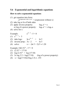 5.6   Exponential and logarithmic equations