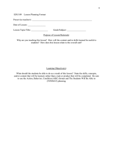 1 EDU109    Lesson Planning Format Preservice teacher/s: ______________________________________________________
