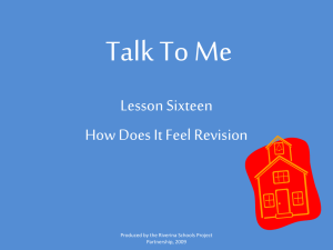 Talk To Me Lesson Sixteen How Does It Feel Revision