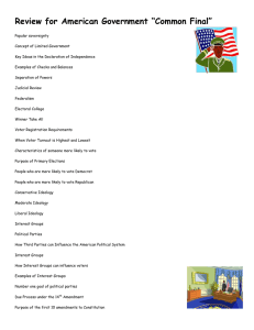 Review for American Government “Common Final”