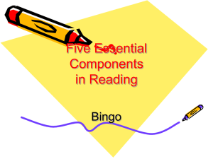 Five Essential Components in Reading Bingo