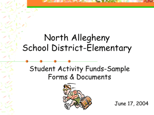 North Allegheny School District-Elementary Student Activity Funds-Sample Forms &amp; Documents