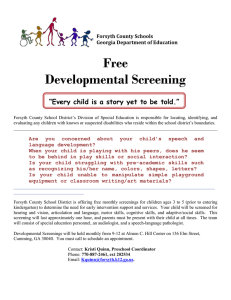 Free Developmental Screening “Every child is a story yet to be told.”
