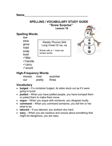 Name SPELLING / VOCABULARY STUDY GUIDE “Snow Surprise”