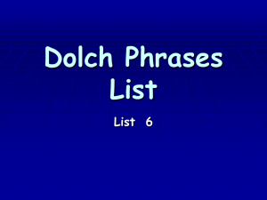 Dolch Phrases List 6 - Elementary Reading Practice