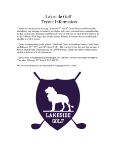 Lakeside Golf Tryout Information