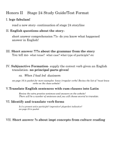 Honors II Latin Stage 24 Study Guide