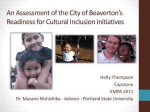 An Assessment of the City of Beaverton’s Holly Thompson Capstone