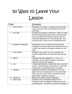 50 Ways to Leave Your Lesson Title Synopsis