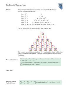 The Binomial Theorem Notes