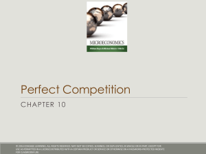 Perfect Competition CHAPTER 10
