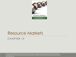 Resource Markets CHAPTER 15
