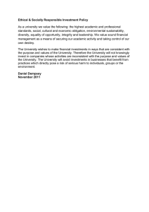 Ethical &amp; Socially Responsible Investment Policy