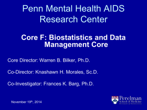 Penn Mental Health AIDS Research Center Core F: Biostatistics and Data Management Core
