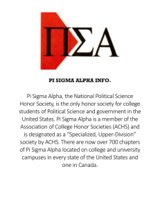 Pi Sigma Alpha, the National Political Science