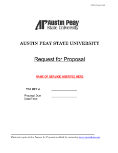 Request for Proposal AUSTIN PEAY STATE UNIVERSITY  NAME OF SERVICE INSERTED HERE