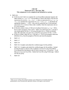 CHE 205 Homework Set 6 – Due Sept. 30th