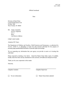 Official Letterhead Date: Division of State Police