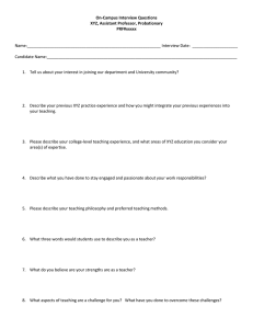 Assistant Professor Interview Questions - XYZ Department
