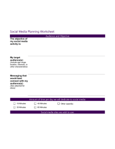 Social Media Planning Worksheet