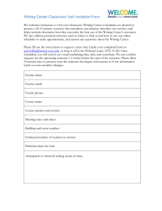Writing Center Classroom Visit Invitation Form