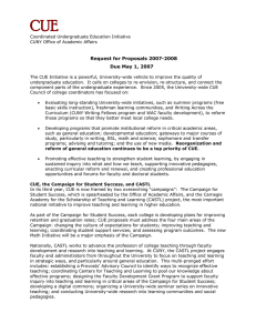 CUE  Request for Proposals 2007-2008 Due May 1, 2007