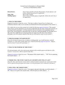 Research Study Consent Form - UMass Amherst