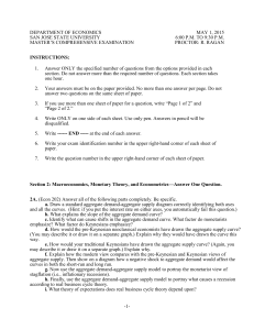 DEPARTMENT OF ECONOMICS  MAY 1, 2015 SAN JOSE STATE UNIVERSITY
