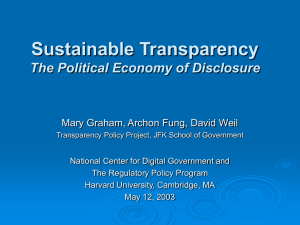 Sustainable Transparency The Political Economy of Disclosure