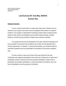 One-Way ANOVA Lab Exercise Answer Key - Social Work