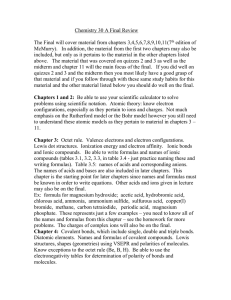 Chemistry 30 A Final Review edition of