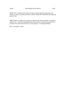 SAMS  ARGUMENTATIVE ESSAY SJSU