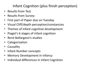 Infant Cognition (plus finish perception)
