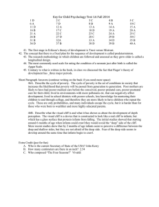 Key for Child Psychology Test 1A Fall 2014