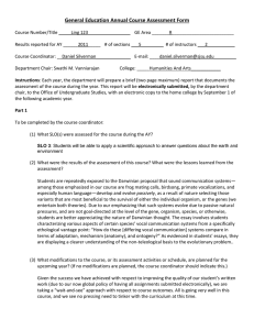 General Education Annual Course Assessment Form
