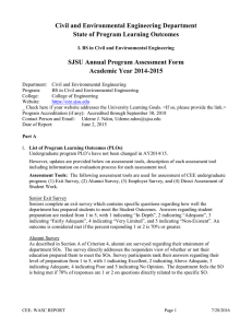 Civil and Environmental Engineering Department State of Program Learning Outcomes