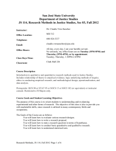 San José State University Department of Justice Studies