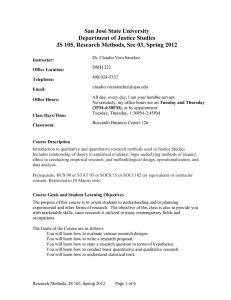 San José State University Department of Justice Studies