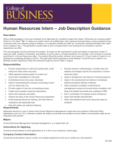 Human Resources Intern Job Description Guidance