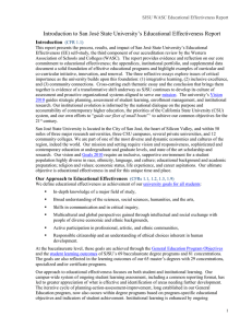 Introduction to San José State University’s Educational Effectiveness Report Introduction