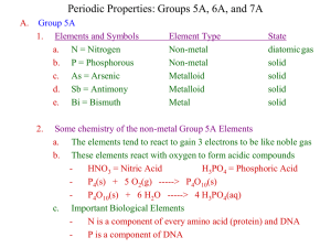 Periodic Properties: Groups 5A, 6A, and 7A