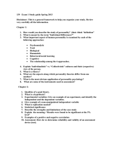 139   Exam 1 Study guide Spring 2013