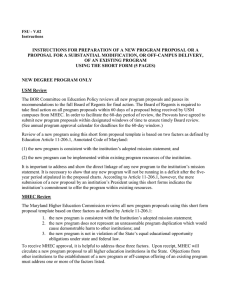 INSTRUCTIONS FOR PREPARATION OF A NEW PROGRAM PROPOSAL OR A