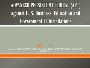 Advanced Persistent Threat (APT) Presentation