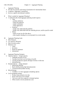 CBA 390 (H/R)  Chapter 13 – Aggregate Planning I
