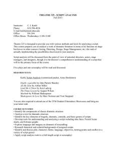 THEATRE 325 - SCRIPT ANALYSIS Fall 2015  Instructor: