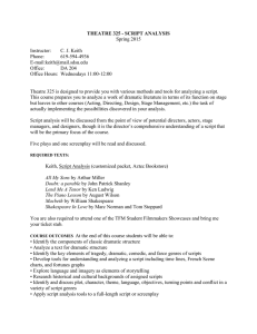 THEATRE 325 - SCRIPT ANALYSIS Spring 2015  Instructor: