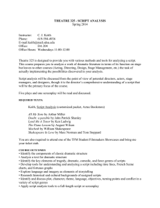 THEATRE 325 - SCRIPT ANALYSIS Spring 2014  Instructor: