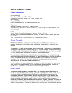 Summer 2014 MIS691 Syllabus  Course Information